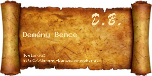 Demény Bence névjegykártya