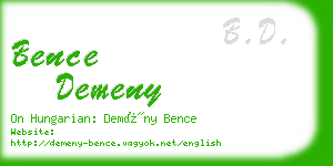 bence demeny business card